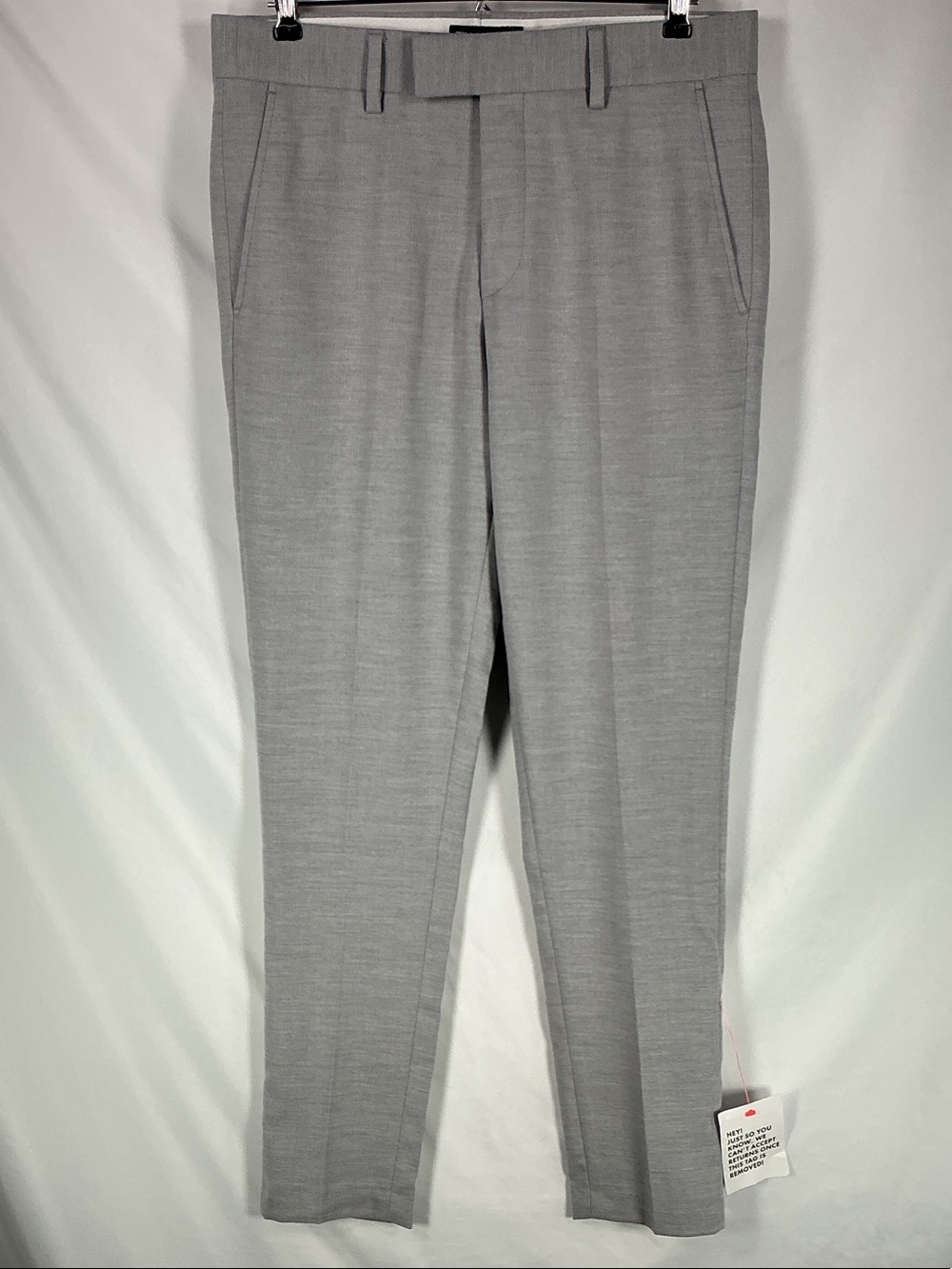 ASOS DESIGN NWT Men's Gray Flat Front Slim Trousers Dress Pants W31 L30